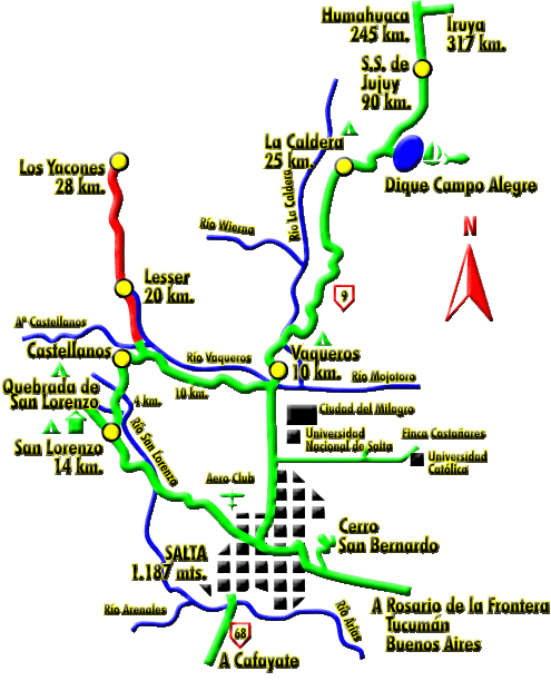 Mapa Circuito Turístico De La Ciudad Y Alrededores De Salta Portal De