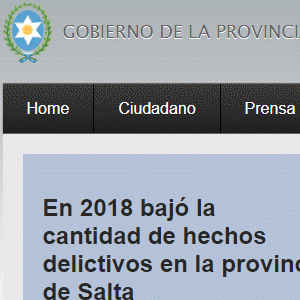 Captura de la página del Gobierno de la Provincia de Salta.