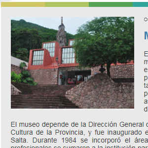 Captura de la página del Museo de Antropología de Salta.